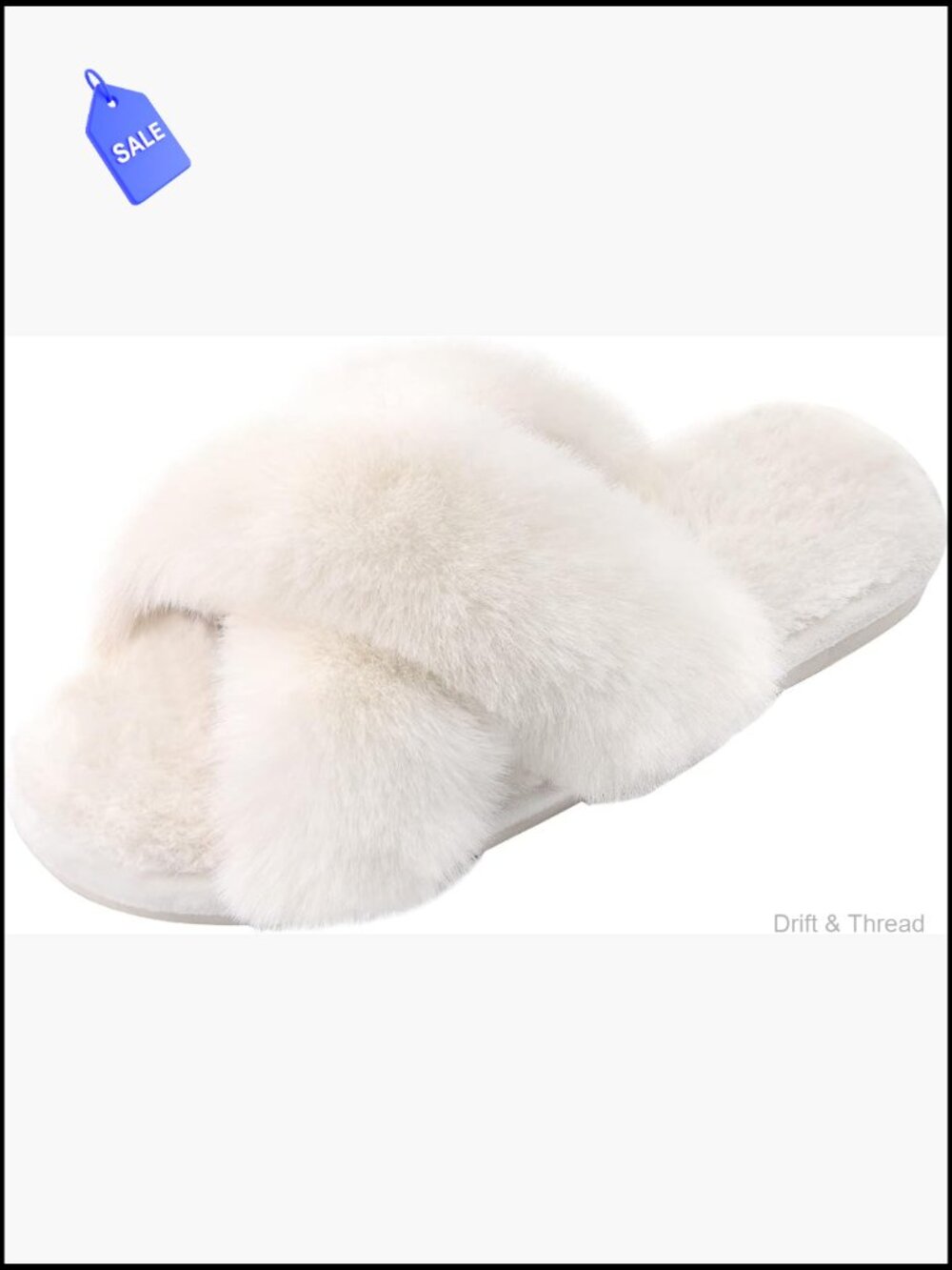 Women's Fuzzy Cross Band Slippers Memory Foam Open Toe Non-Slip